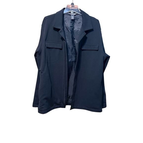 SLATES Men’s Size L Zipper Jacket Pockets Black Lined - Picture 1 of 4